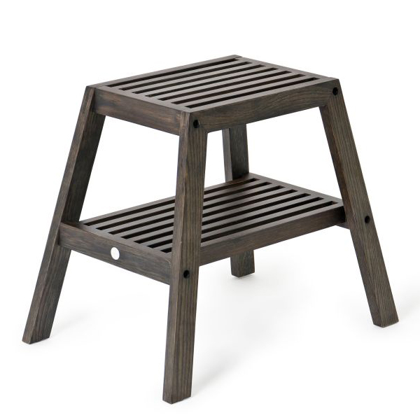 Dark oak bathroom stool - NotJustTaps.co.uk